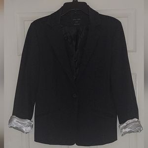 NWOT Love Tree Dark Gray Women's boyfriend Jacket/Blazer Size Large